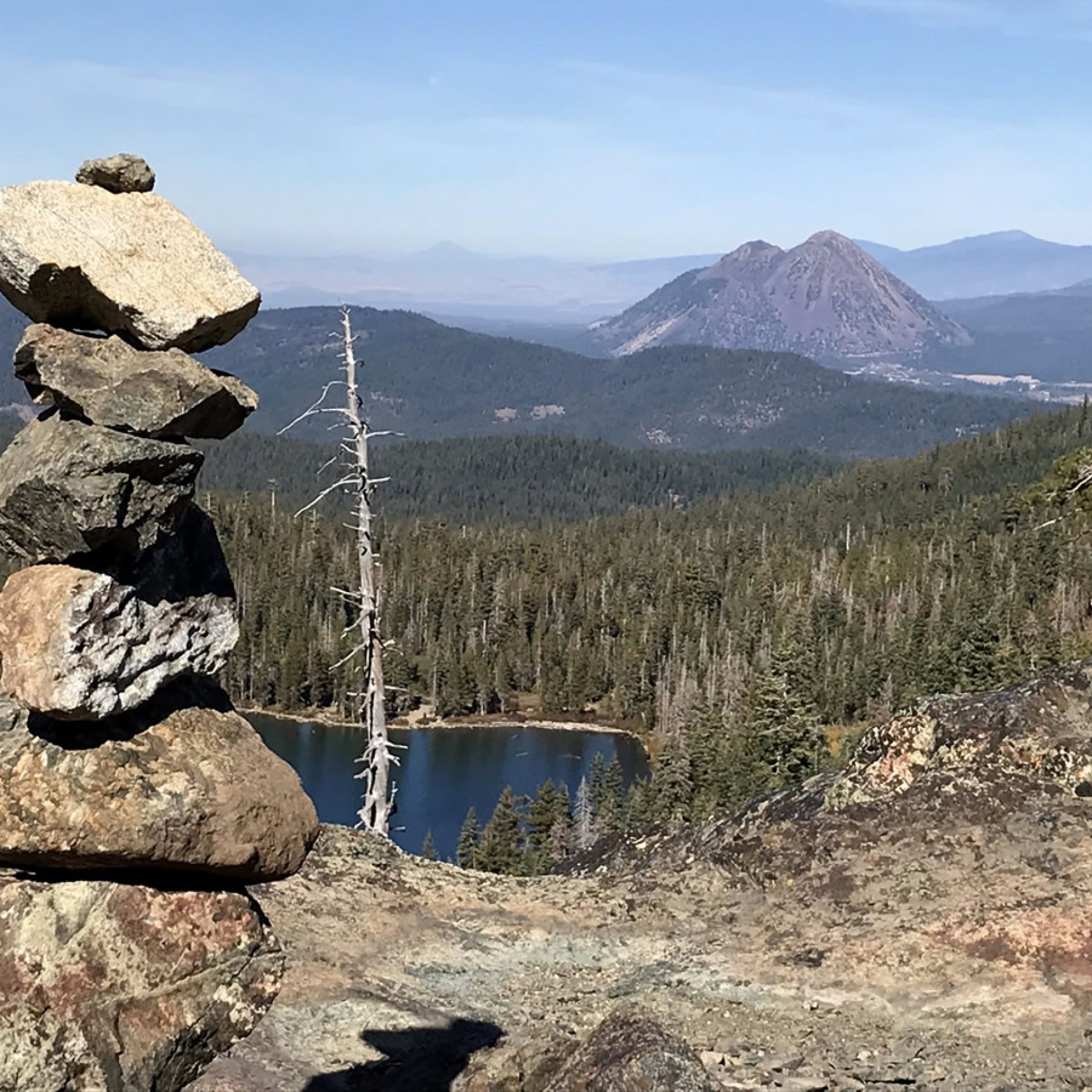 Cairns over Castle Lake